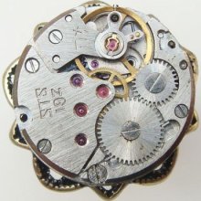 Size 7.8 Steampunk Vintage Watch Movement Ring