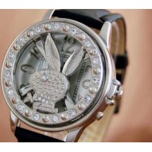 Spinning Hip Hop Bling Bling Silver Spinner Mens Watch