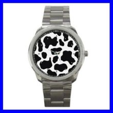 Sport Metal Watch Cow Animal Print Skin Dairy Farm Pets (13258802)