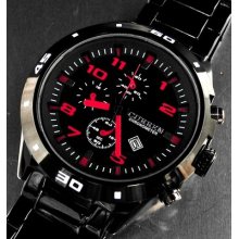 Sport Quartz Hour Dial Date Clock Men Stainless Steel Wrist Watch M8021