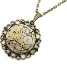 Steampunk Necklace Victorian Gothic Jewelry Vintage Watch Movement Steam Punk Necklace Mens Necklace Womens Necklace Unisex