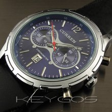 Steel Water Elegant Quartz Hours Hand Date Black Rubber Men Wrist Watch Wv153