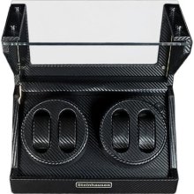 Steinhausen 4-mode Quad Carbon Fiber Poly Leather Watch Winder ...