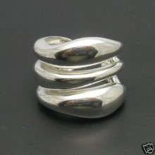 Sterling Silver Ring Band Solid Adjustable Size Women