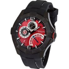 Stuhrling 264 335637 Gen-x Day And Date Quartz Red/white Dial Rubber Mens Watch
