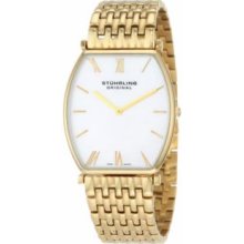 Stuhrling Original 511.33337 Mens Meydan Classis Swiss Quartz with Goldtone Case White MOP Dial and Goldtone Bracelet Watch