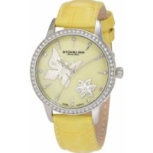 Stuhrling Original 518.1115G95 Womens Ladies Quartz with Stainless Steel Case Yellow MOP Dial and Yellow Strap Watch