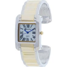 Susan Graver Polished Cuff Watch - Two-tone - One Size