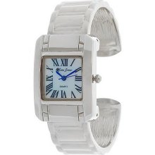 Susan Graver Polished Cuff Watch - Silvertone - One Size