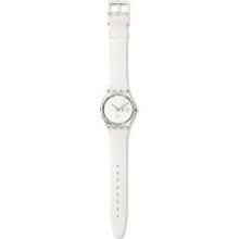 Swatch Unisex Originals GK733 White Plastic Quartz Watch with White Dial