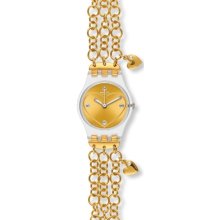 Swatch Women's Originals LK324G Gold Gold Tone Stainles-Steel Swiss Quartz Watch with Gold Dial