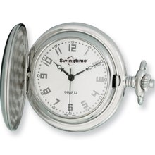 Swingtime Chrome-Plated Brass Quartz Pocket Watch