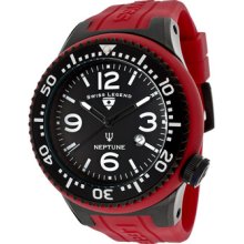 SWISS LEGEND Watches Men's Neptune Black Dial Burgundy Silicone Burgu