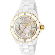 SWISS LEGEND Watches Women's White High Tech Ceramic Yellow Gold Tone