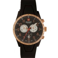 Swiss Military Calibre Watches Men's Red Star Chronograph Black Dial B