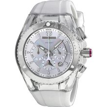 Technomarine Cruise Lipstick Chronograph Hologram Dial White Silicone Ladies