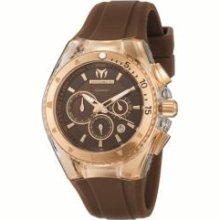 TechnoMarine Cruise Star Chrono Rose Gold 40mm Watch - Chocolate Dial, Silicon Strap 111010 Chronograph Sale Authentic