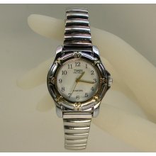 Timex Indiglo Ladies/Woman Wrist Watch Silver-Tone Flex Band Lights up