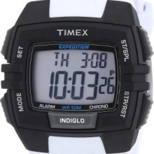 Timex Men's T49901 Expedition Rugged Wide Digital Chrono Alarm Timer Black Case White Resin Strap Watch