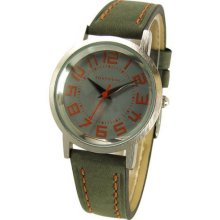 TOKYObay Womens Track Small Analog Stainless Watch - Green Leather Strap - Gray Dial - T145-GY