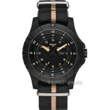 Traser H3 P6600 Sand Tritium Tactical Swiss Watch Black - Khaki Nat Strap