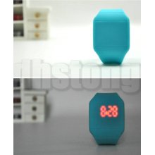 Turq Blue Ultrathin Led Digital Sports Girl Boy Pastel Color Fashion Dress Watch