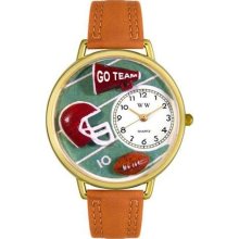 Unisex Football Tan Leather and Goldtone Watch in Gold ...