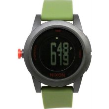 Unisex Genie Plastic Resin Case Digital Quartz Green Rubber Strap Stopwatch