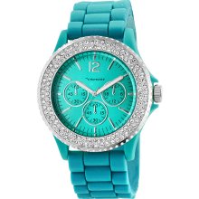 Vernier Women's 'V11044' Aqua Sparkle Chronograph Watch