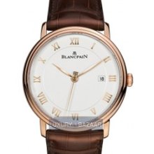 Villeret Ultra Slim Seconds and Date Automatic (RG / White / Leather)