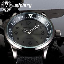 Vintage Infantry Usa Army Mens Sports Leather Wrist Cool Dressing Usa Watch