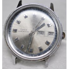 Vintage Men Timex Water Resistant W Date/day Dial Wrist Watch Running W115