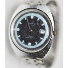 Vintage Men Timex Water Resistant W Date Dial 21 Jewels Wrist Watch Running W25