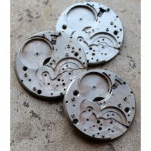 Vintage pocket watch movement parts -- plates -- set of 3 -- D7