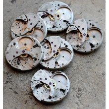 Vintage pocket watch movements -- set of 6 -- D6