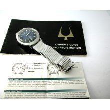 Vintage Stainless Steel Bulova Men's Accutron 214 Working Wrist Watch (ant178)