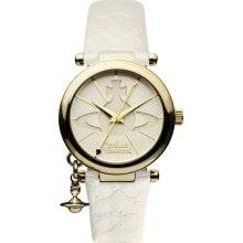 Vivienne Westwood Orb Ii Women's Quartz Watch With White Dial Analogue Display And White Leather Strap Vv006whwh