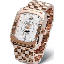 Vostok-Europe Arktika Rose Goldtone Automatic Watch with AM-PM