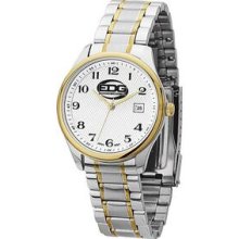 Watch Creations Men`s Silver & Gold Finished Watch W/ Patterned Face Watch Creations Men`s Silver & Gold Finished Watch W/ Patterned Face