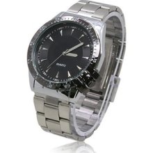 Water Proof Quartz Movement Round Stainless Dial Analog Wrist Watch Men's