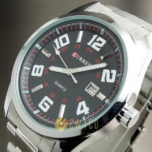 Water Quartz Hour Dial Day Analog Luxury Sport Men Steel Wrist Watch Wt067