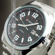 Water Quartz Hour Dial Day Analog Luxury Sport Men Steel Wrist Watch Ah067