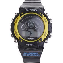 Waterproof EL Digital Sport Wrist Automatic Watch (Black)