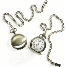 Wedding Bridal Party Groomsmen Gift Personalized Brushed Silver Pocket Watch