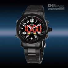 Weide Dual Display Men Sport Digital Led Watch Quartz Mens Dive Stai