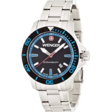 Wenger Seaforce Men's Quartz Watch With Black Dial Analogue Display And Silver Stainless Steel Bracelet 010641106