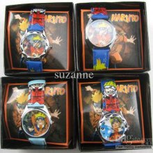 Wholesale 10 Pcs New Movie Naruto Cartoon Watch Wristwatches Box