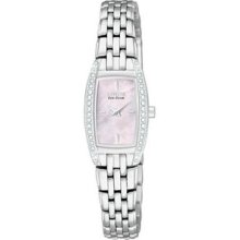 Womens Citizen Ecodrive Silhouette Crystal Watch In Stainlesssteel(eg2740-53y)