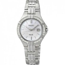 Women's Solar Stainless Steel Case and Bracelet Mother of Pearl Dial C