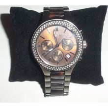 Womens With Tags Dkny Ny8668 Tortoise Shell Chronograph Watch